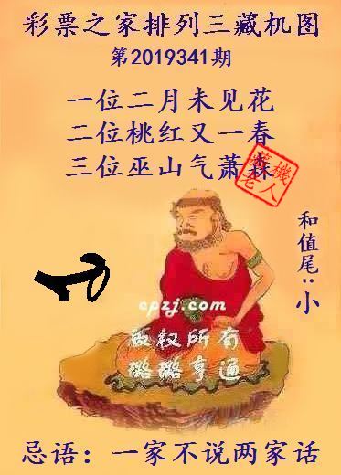 排列三第2019341期藏机图谜：一家不说两家话