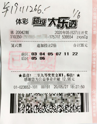 福建大乐透“铁粉”命中两注追加 擒获奖金1911万