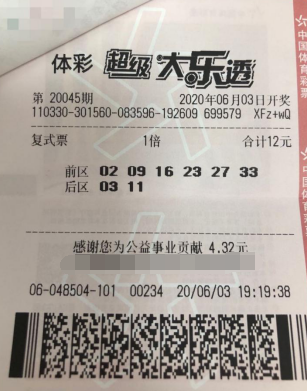 小复式投注 浙江绍兴购彩者喜中大乐透二等奖