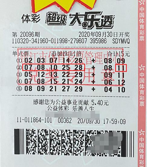 坚持加运气 江苏彩民中大乐透奖金37万多