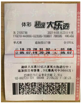 辽宁大连购彩者守号命中大乐透一等奖1015万元