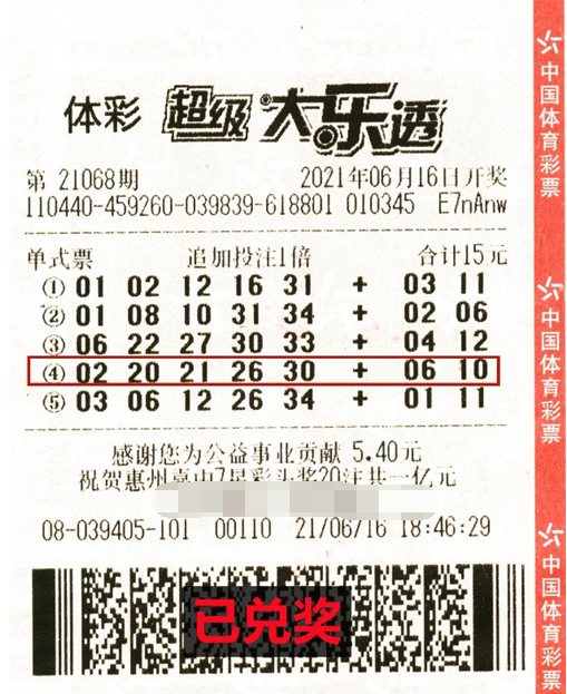 广东肇庆购彩者喜中大乐透19万：中不中奖都平常心对待