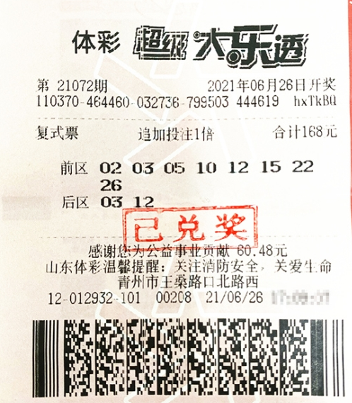 山东常怀公益之心 青州小夫妻喜中大乐透21.5万