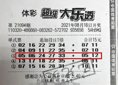 江苏南京95后小伙机选命中大乐透1782万元