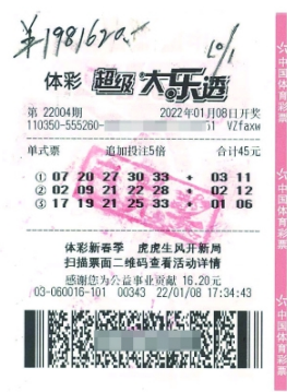 福建男子5倍投揽大乐透198万 表示缓解了压力