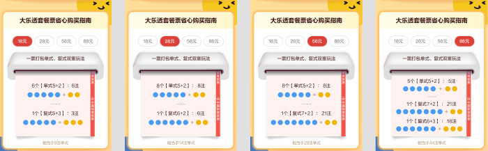 大乐透套餐票选择