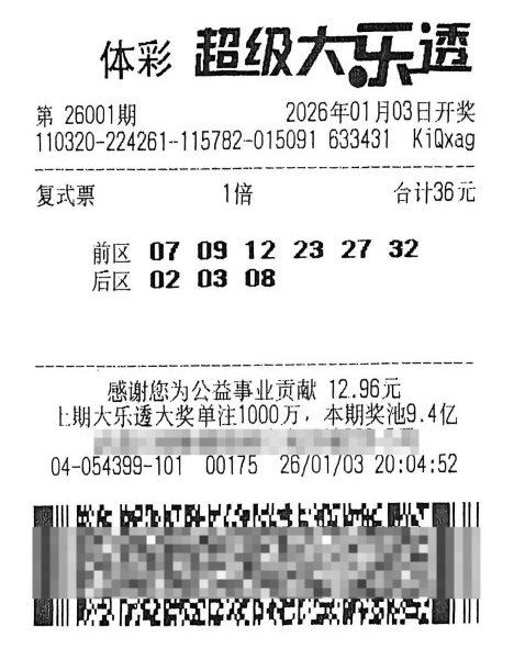 新年开门红 江苏彩民双双领走大乐透一等奖