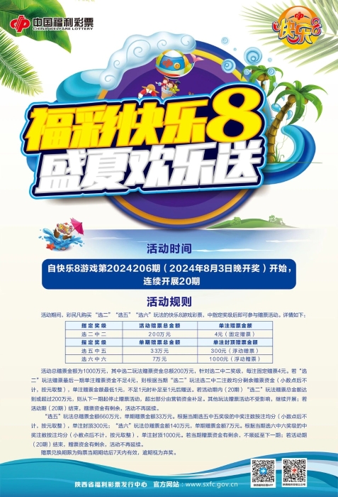 陕西“福彩快乐8 盛夏欢乐送”1000万赠票等你拿