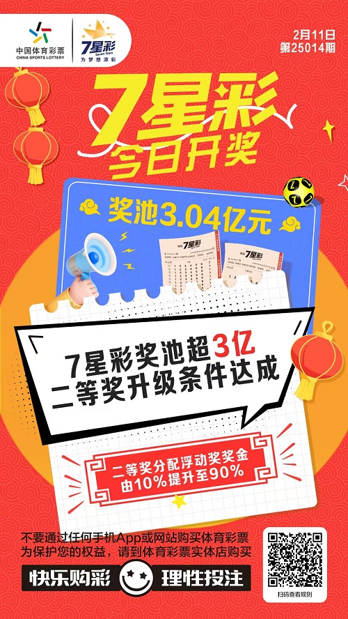 7星彩今日开奖，二等奖奖金升级，你准备好了吗