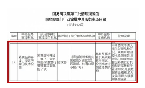 国务院：取消彩票品种开设停止变更财政审批