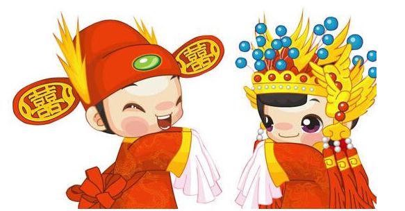 两夫妻结婚时拜天地图