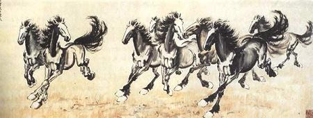 徐悲鸿名画《八骏图》