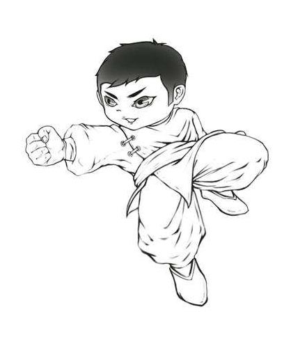 一个习武的小男孩