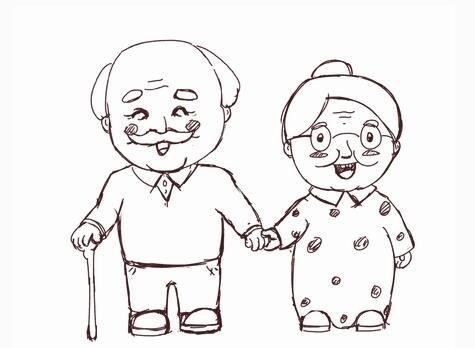 二舅母，四舅母，扶老伴，把棍拄