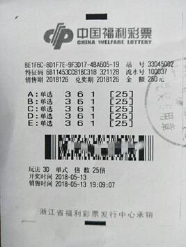 浙江绍兴3d“达人”热衷选号 喜中奖金28.6万