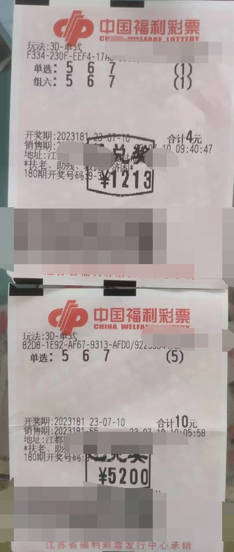 惊喜不断 江苏扬州江都彩民喜中3D奖金