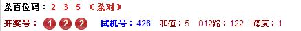 3d第2014245期金手指百位杀号：246