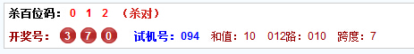 上期第2014273期金手指杀对：