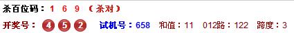 上期第2015027期金手指百位杀对