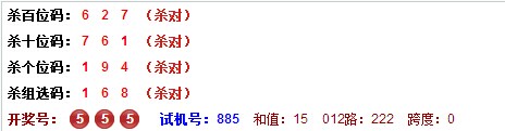 3D第2015259期于海滨杀号定胆：公式杀号+综合分析
