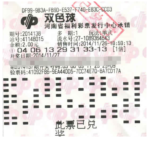 河南商丘彩民2元中得双色球1148万元大奖