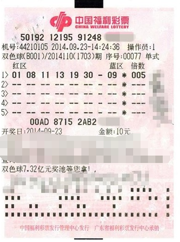 广东云浮90后男生中得双色球七十多万彩金！