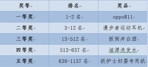 本次活动的奖励安排