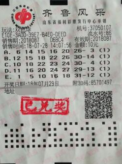 山东东营彩民投注家人生日号码击中双色球二等奖