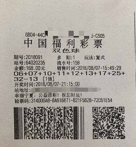 宁夏石嘴山彩民复式合买又中双色球大奖