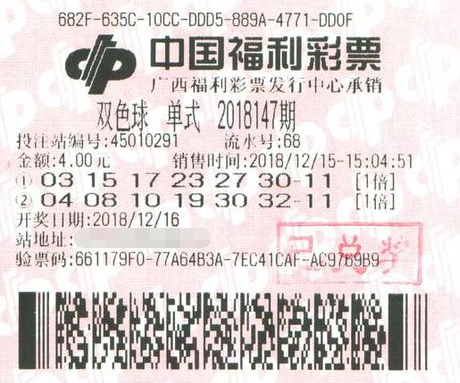广西南宁幸运彩民 获双色球一等奖687