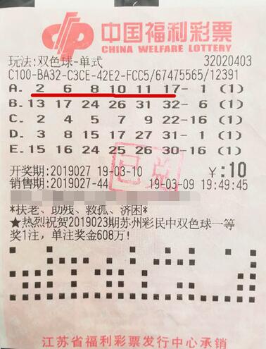 江苏无锡求职打工仔幸运中得“双色球”12万元