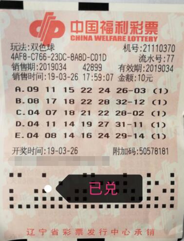 2019年春节后 辽宁盘锦彩民中得首个双色球695万大奖