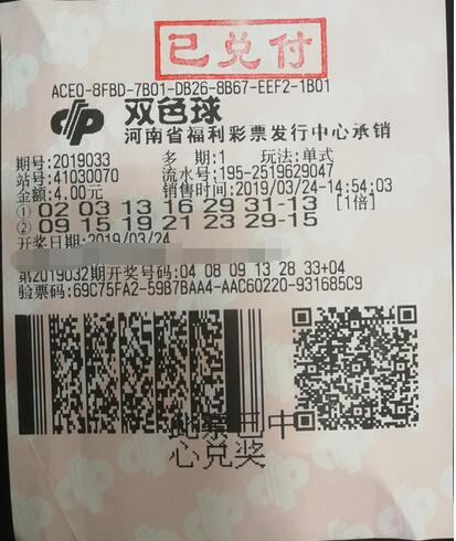 河南洛阳彩民机选中得双色球600万元大奖