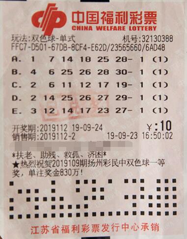 江苏宿迁彩民收获双色球一等奖876万多元