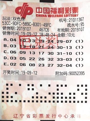 辽宁沈阳彩民摘得双色球二等奖奖金47.5万元