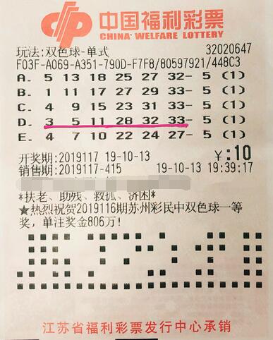 江苏幸运女彩民命中双色球二等奖21万元