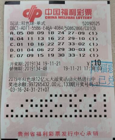 贵州黔西南彩民中双色球1088万元 连夜开车兑奖