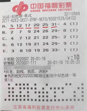 江苏镇江彩民10元守号收获双色球二等奖