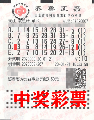 山东青岛双色球600万大奖得主现身啦！