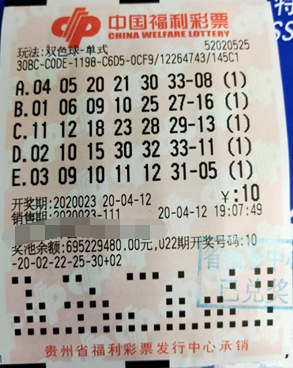 随机选号 贵州遵义彩民捧回双色球727万大奖