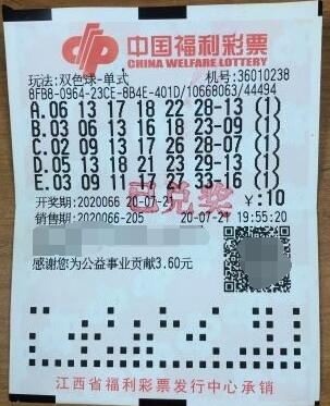 双色球守号一年，江西幸运彩民终拿下600万大奖！