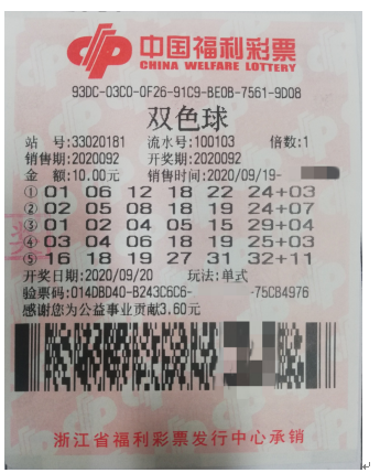无心插柳 浙江彩民意外收获双色球832万