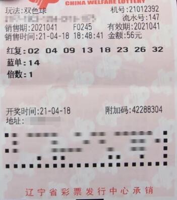 辽宁沈阳彩民“8+1”复式斩获双色球头奖534万