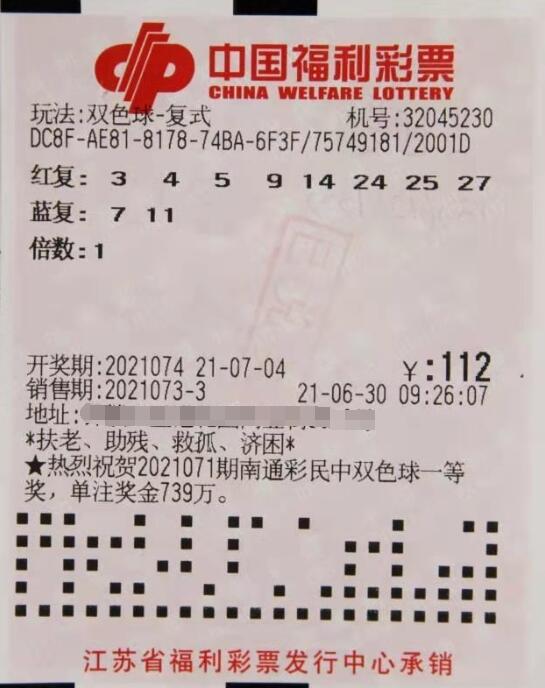 幸运六人组 江苏常州“男团”开心领走745万元双色球大奖