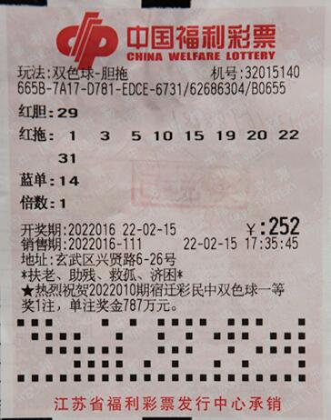 元宵节大礼 江苏南京彩民合买双色球喜中626万多元