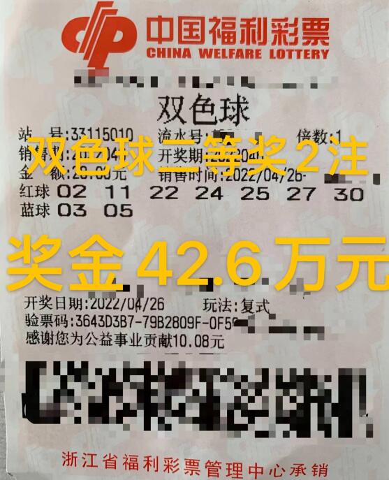 浙江舟山彩民自选号码喜中双色球二等奖
