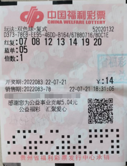 贵州仁怀彩民喜中双色球619万元
