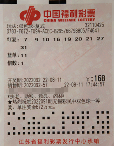合买一年终遇豪礼 江西镇江四彩民斩获双色球头奖586万多元