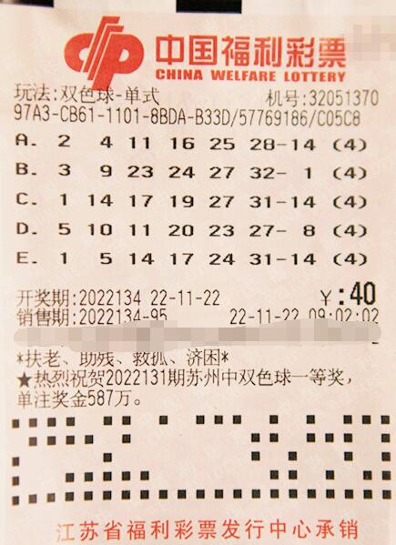 擅与数字打交道的江苏苏州彩民擒获双色球千万大奖