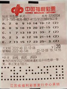 幸运冬日迎豪礼 江苏常州彩民捧回双色球一等奖1577万多元
